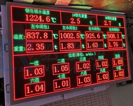 石横特钢10流连铸机连铸综合信息大屏